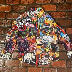 Colorful Graphic abstract men’s XL button down shirt